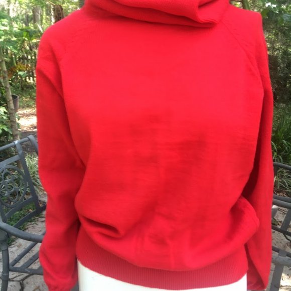 Vintage Scarlet Red Turtleneck Sweater - Picture 2 of 4